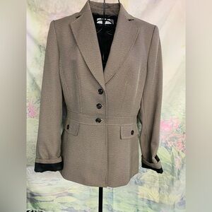 Tahari Beige Blazer with Black Accents